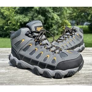 FIELD N FOREST Gray/Yellow Steel Toe Waterproof Work Boots Men’s Size 12 W